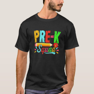 Camiseta Esquadrão Pré-K Bonito De Volta À Escola No Primei
