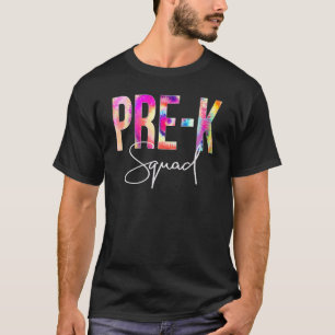 Camiseta Esquadrão Pré K Tie Dye Volta às Aulas Mulheres Ap