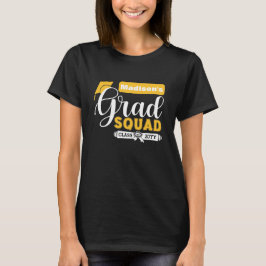 Camiseta Esquadrão Preto de Formando de Texto Branco e Amar