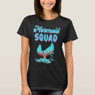 Camiseta Esquadrão Sereia de Aniversário para Festa Mãe Pai