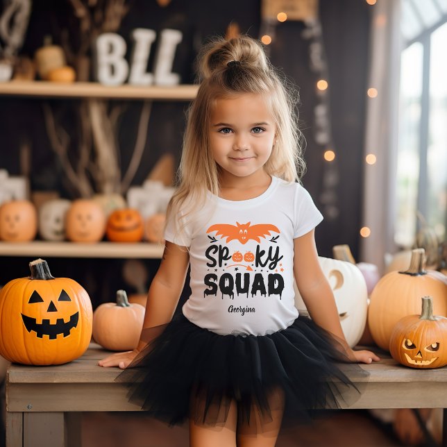Camiseta Esquadrão Spooky personalizou crianças da época da (Spooky squad personalized Halloween season kids T-Shirt)