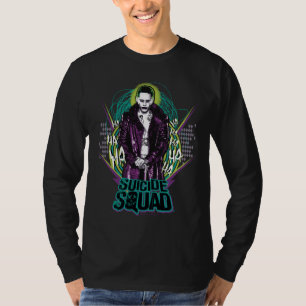 Camiseta Esquadrão Suicida Gráfico do Joker Retro Rock