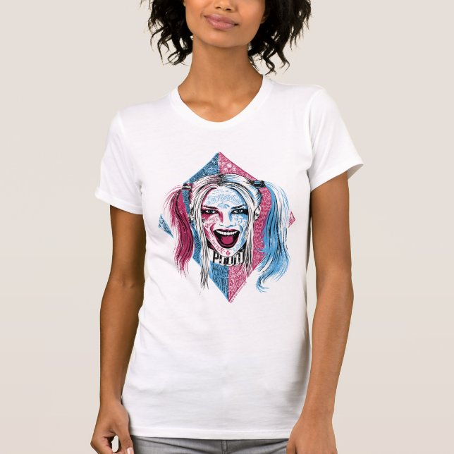 Camiseta Esquadrão Suicida | Harley Laugh (Frente)