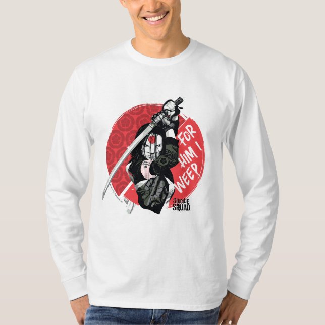 Camiseta Esquadrão Suicida | Katana "Para Ele Eu Choro" (Frente)