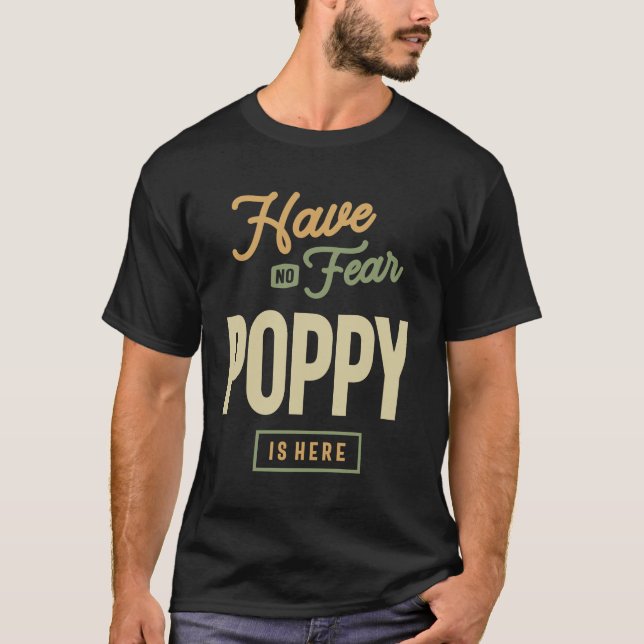 Camiseta Esquadrão Super-Herói de Poppy - Pai e Vovô (Frente)