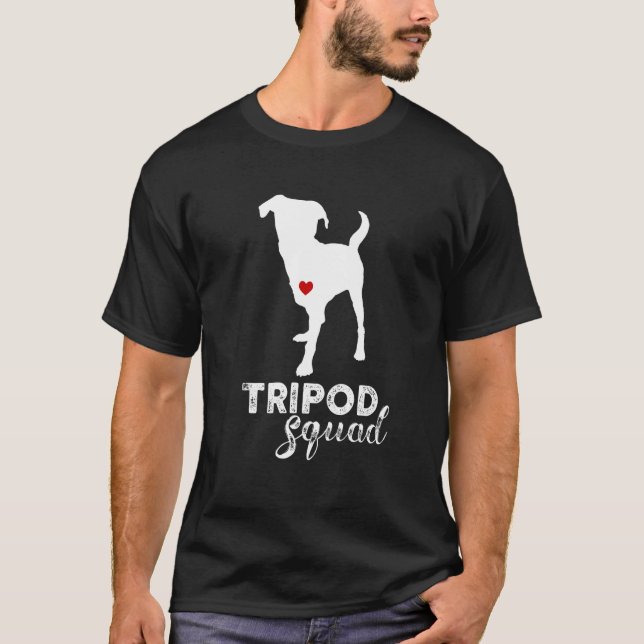 Camiseta Esquadrão Tripé, Cão Amputado Da Perna Frontal Dir (Frente)