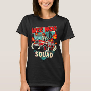 Camiseta Esquadrão Wee Woo Divertido Corpo de Bombeiros Bom