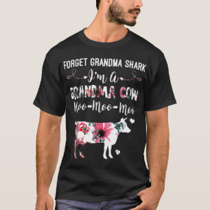Camiseta Esqueça a Vovó Tubarão Sou Uma Vovó Vaca Moo Moo M