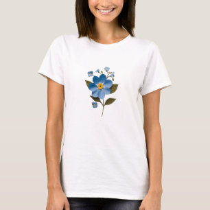 Camiseta Esqueça-Me-Não é uma flor delicadamente posicionad
