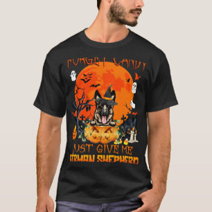 Camiseta Esquece O Candy Dá-Me German shepherd Pumpkin