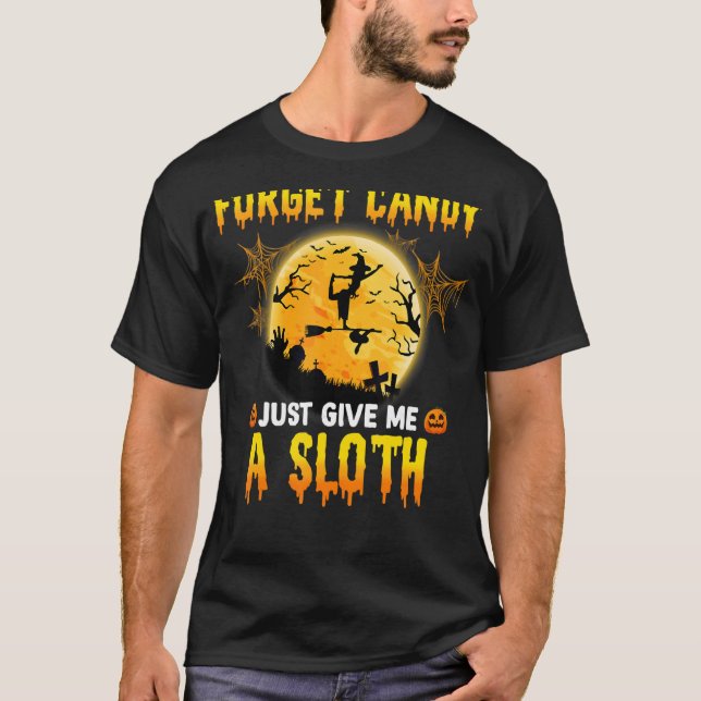 Camiseta Esquece O Candy Dá-Me Uma Lua De Vassoura-De-Bruxa (Frente)
