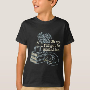Camiseta Esqueci de Autenticar Livro de Gato Engraçado
