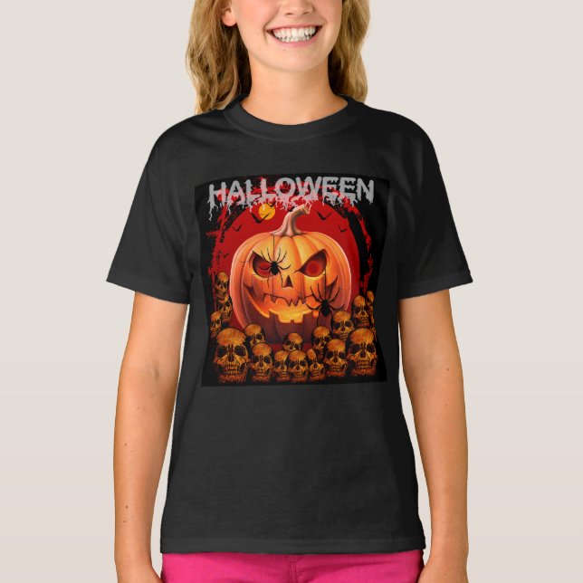CAMISETA ESQUELETES DE PUMPKIN HALLOWEEN (Frente)