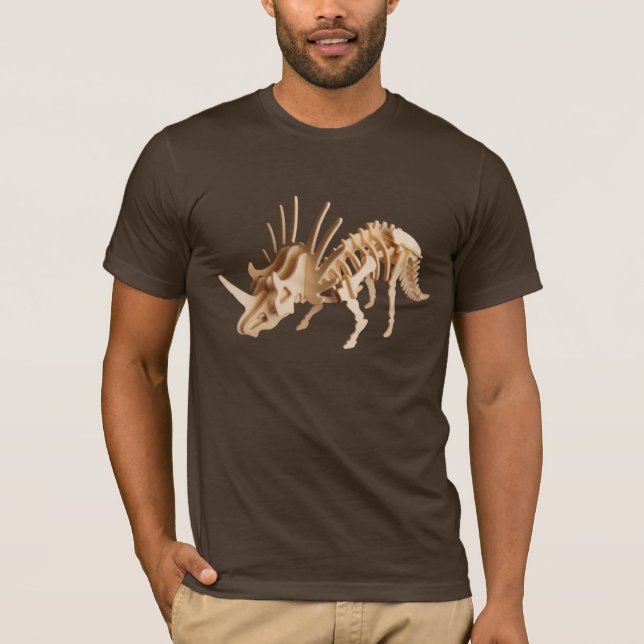 Camiseta Esqueleto #1 do dinossauro do Styracosaurus (Frente)