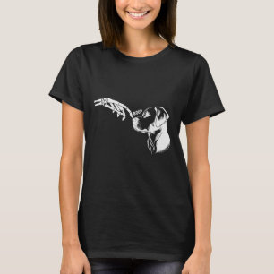 Camiseta Esqueleto Amante de Cachorro Mão Boop Divertido Ha