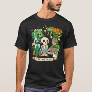 Camiseta Esqueleto Amante de Plantas e não de Pessoas