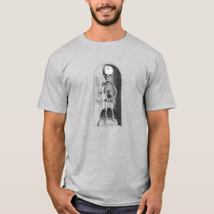 Camiseta Esqueleto anatômico da criança frente e trás