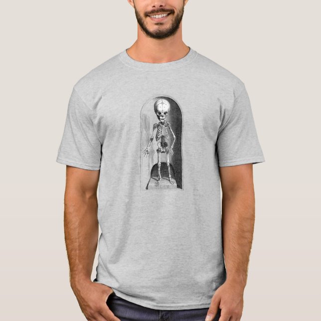 Camiseta Esqueleto anatômico da criança frente e trás (Frente)