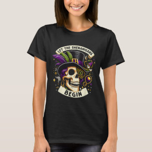 Camiseta Esqueleto Antigo Deixe as Travessuras Começarem Ma