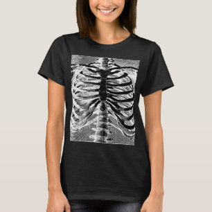 Camiseta Esqueleto Antigo Ossos Torso Corpo Halloween
