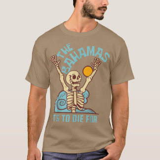 Camiseta Esqueleto As Bahamas É Morto Para Festa de Praia