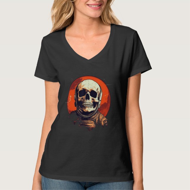Camiseta Esqueleto Astronauta Ocupam Marte no Espaço Astron (Frente)