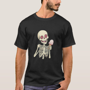 Camiseta Esqueleto Bonito com Sorvete para um Toque Diverti
