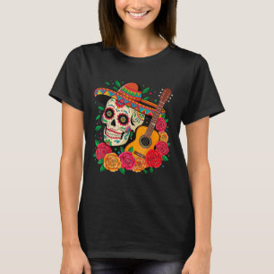 Camiseta Esqueleto cinco de mayo chapéu