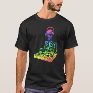 Camiseta Esqueleto Com Fones de ouvido E Óculos De Sol Mist