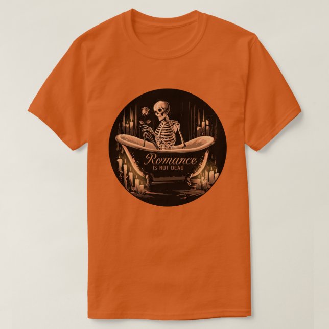 Camiseta Esqueleto com uma Rosa (Frente do Design)