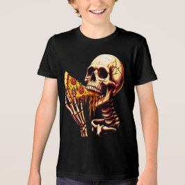 Camiseta Esqueleto Comendo Pizza 