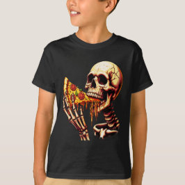 Camiseta Esqueleto Comendo Pizza