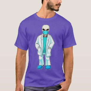 Camiseta Esqueleto como Médico com máscara facial