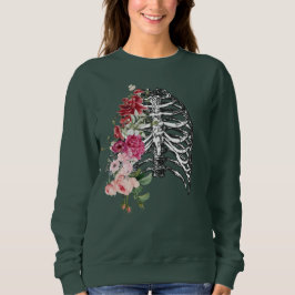 Camiseta Esqueleto Corpo da Flor Gráfico