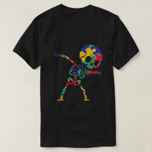Camiseta Esqueleto Dabbin’ para Aceitação do Autis