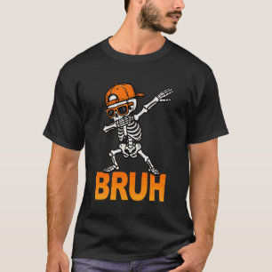 Camiseta Esqueleto Dabbing Bruh Halloween Dab Doces ou Trav