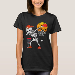 Camiseta Esqueleto Dabbing Jogando Golfe de Disco Halloween