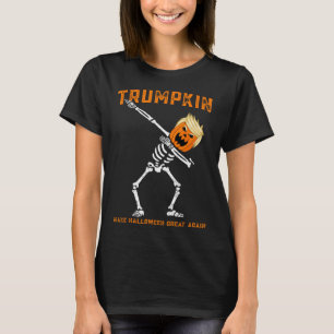 Camiseta Esqueleto Dabbing Trump Trumpkin Faça o Halloween