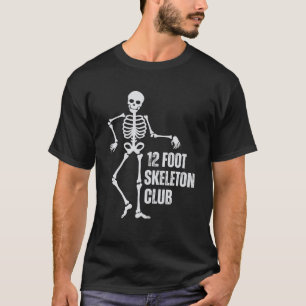 Camiseta Esqueleto de 12 Pés Divertido Clube de Halloween R