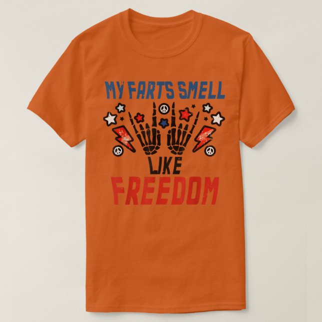 Camiseta Esqueleto de 4 de julho do Fireworks Minhas Farts  (Frente do Design)