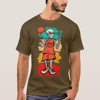 Camiseta Esqueleto de basquete I Crianças I Skull I Basbol