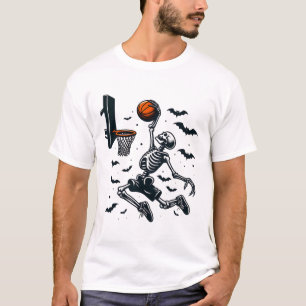 Camiseta Esqueleto de Basquete Skeleton Halloween