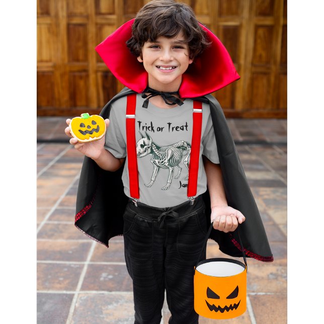 Camiseta Esqueleto de Cachorro Louco Divertido, Crianças Ha (Criador carregado)