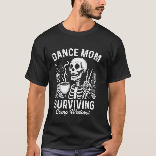 Camiseta Esqueleto de Café de Fim de Semana de Competições  (Frente)