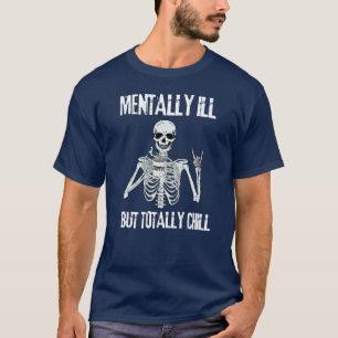 Camiseta Esqueleto De Café - Mentalmente Doente Mas Totalme