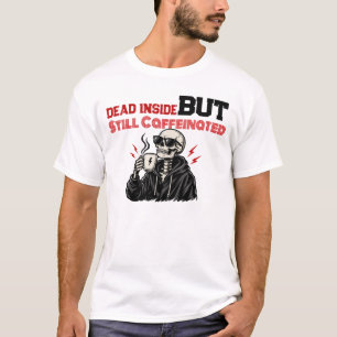 Camiseta Esqueleto de Café Morto por Dentro, mas Ainda Cafe