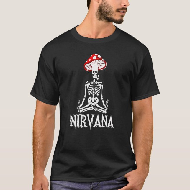 Camiseta esqueleto de cogumelos nirvana (Frente)