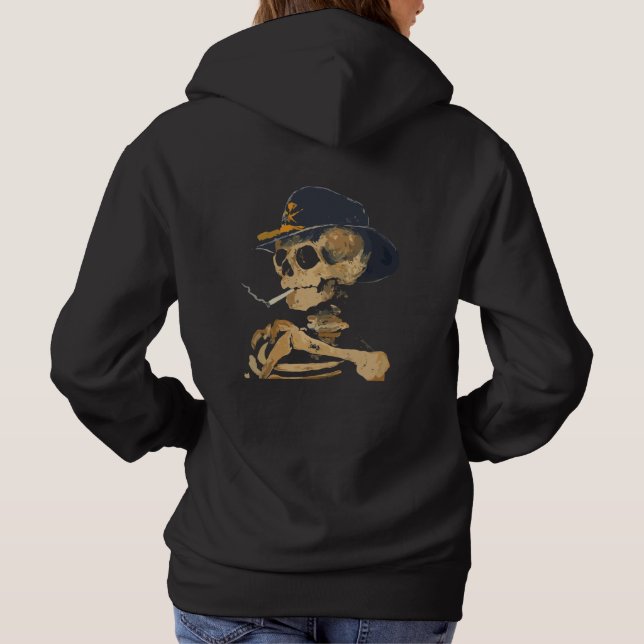 Camiseta Esqueleto de Cowboy Fumante (Verso)