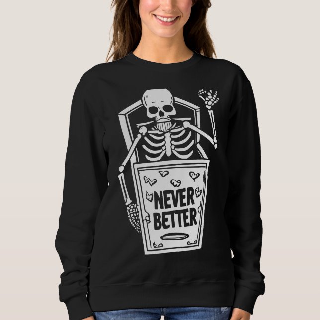 Camiseta Esqueleto De Crânio Nunca Melhor No Hallowee De Co (Frente)