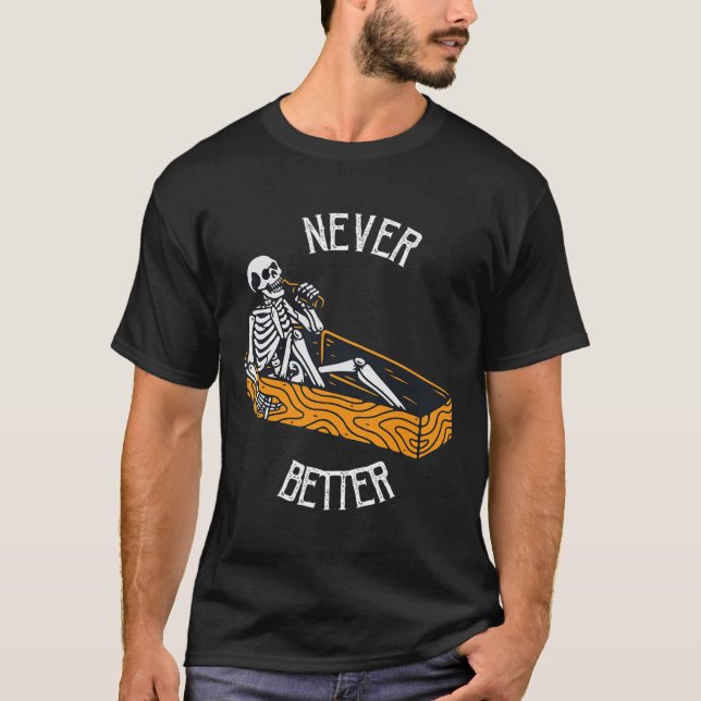 Camiseta Esqueleto De Crânio Nunca Melhor No Hallowee De Co (Frente)